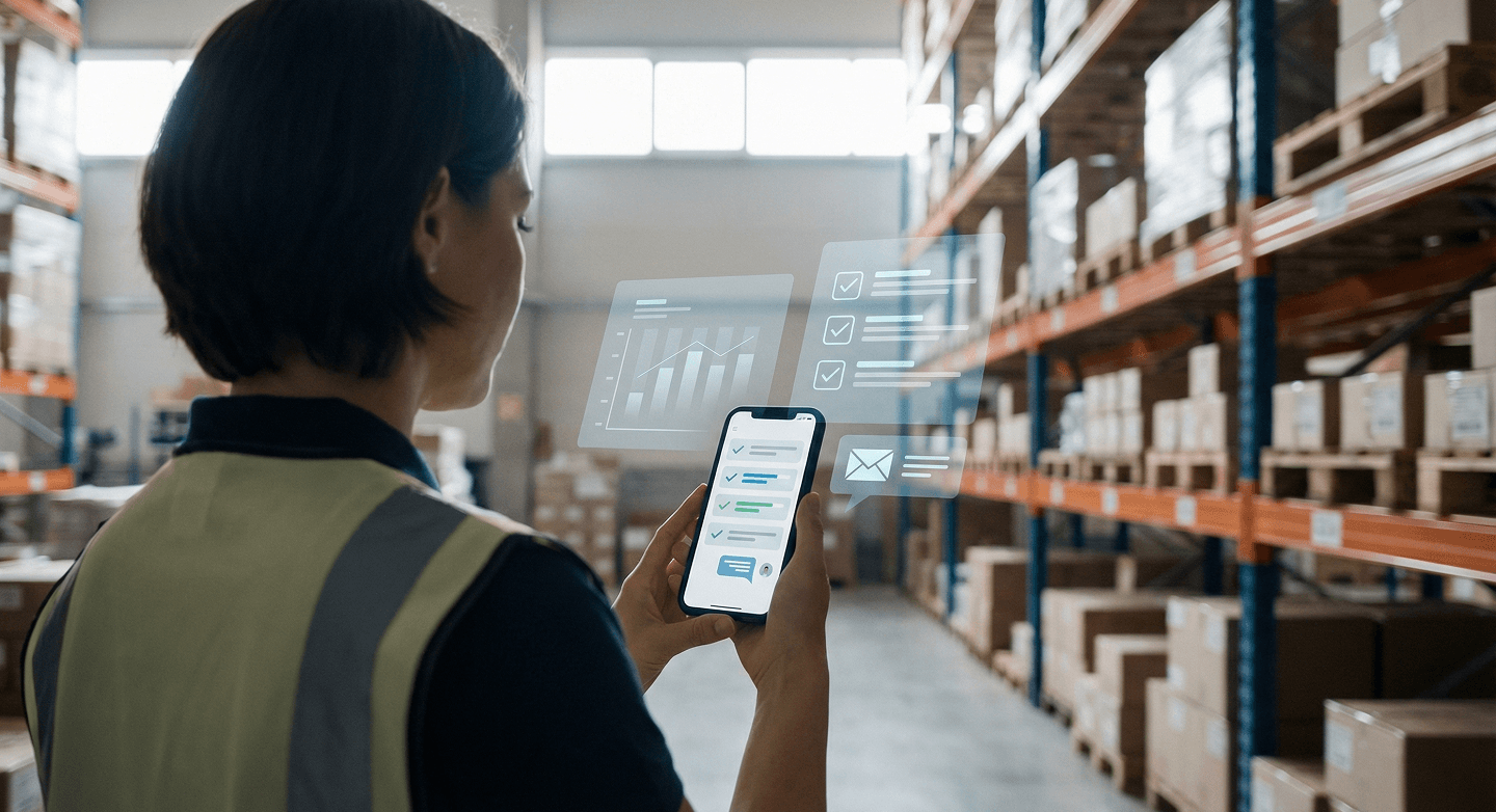 Pars solutions warehouse worker digital overlay mobile